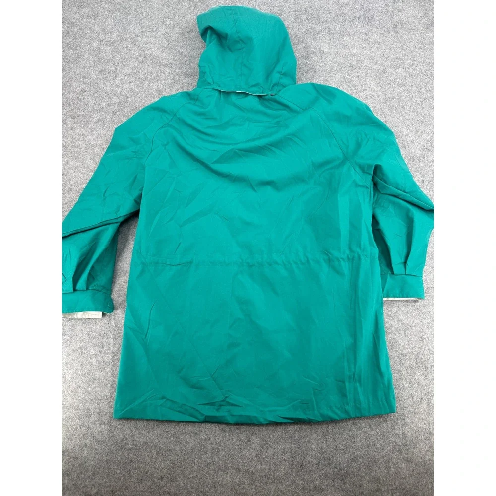 Vintage Chance Encounters Teal Green Hooded Windbreaker Jacket Mens Small‎